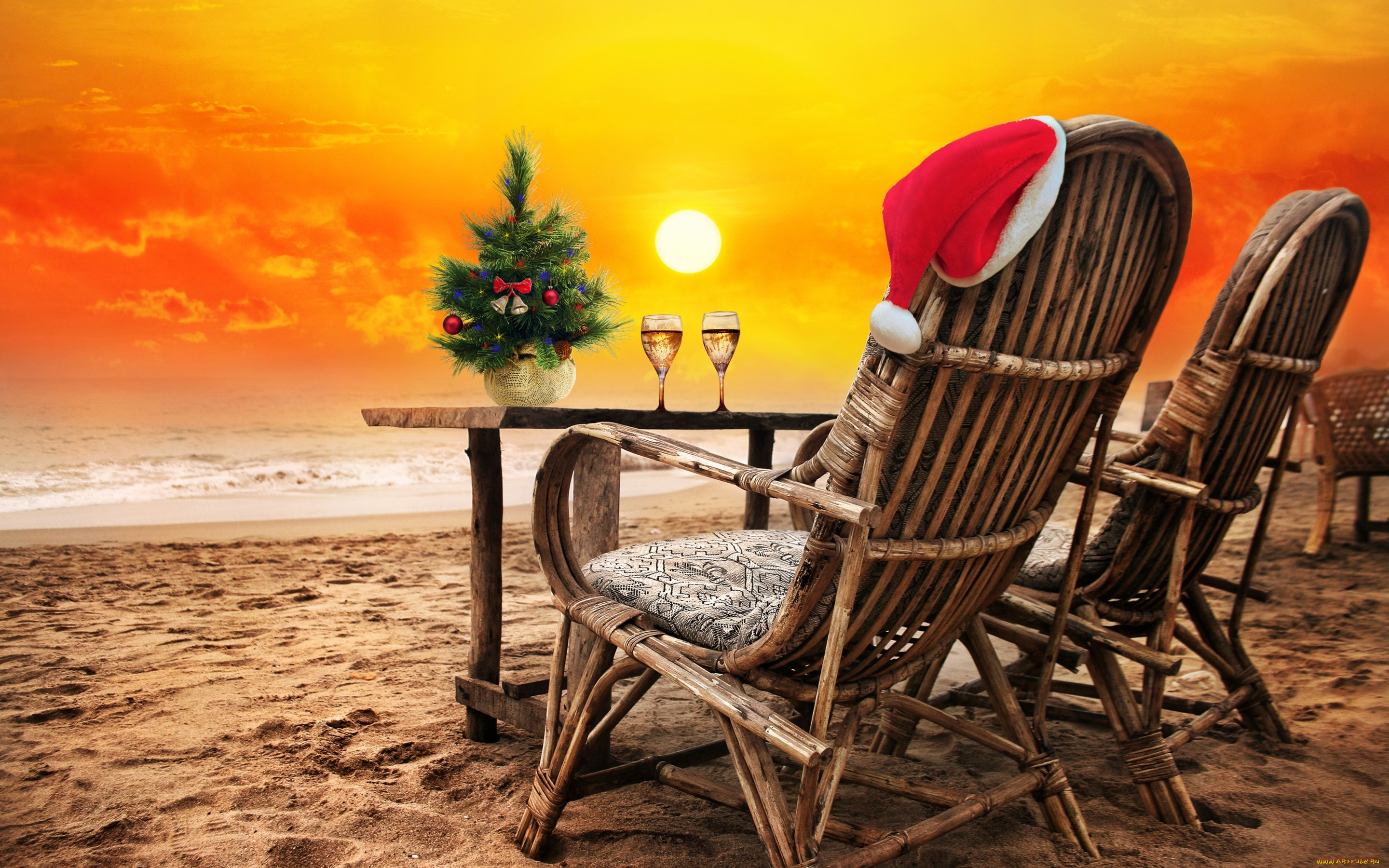 , -  ,  , happy, , c, , , sea, sand, beach, christmas, new, year, , , 